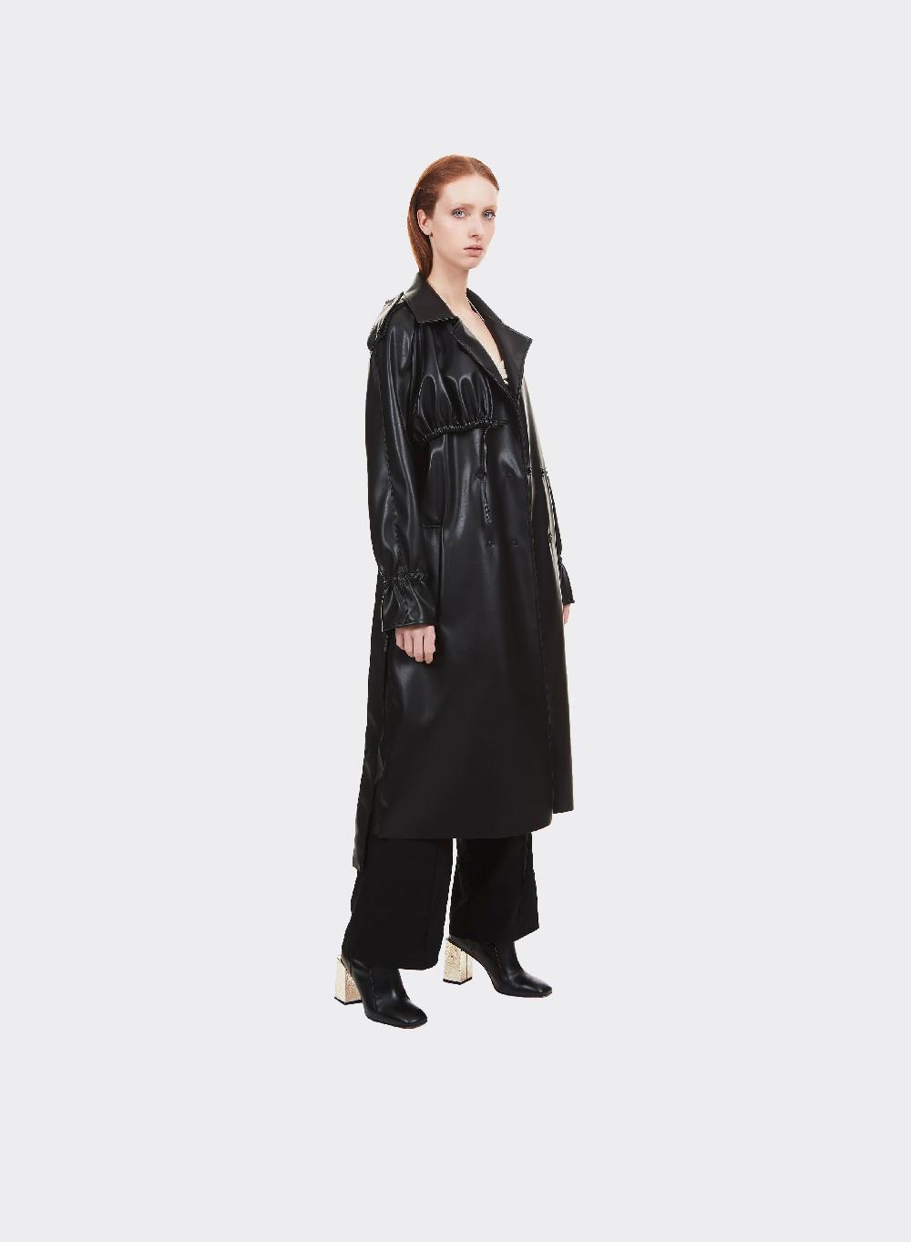 Themoirè TRENCH VEGAN FABRIC BLACK Prezzo Ridotto