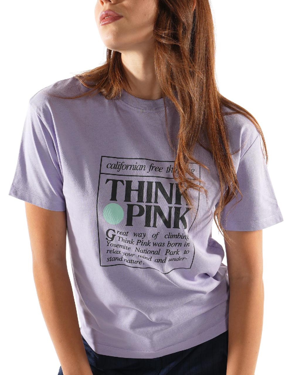 Think Pink T-shirt Donna Logo manica corta ss2200 Vendite Flash