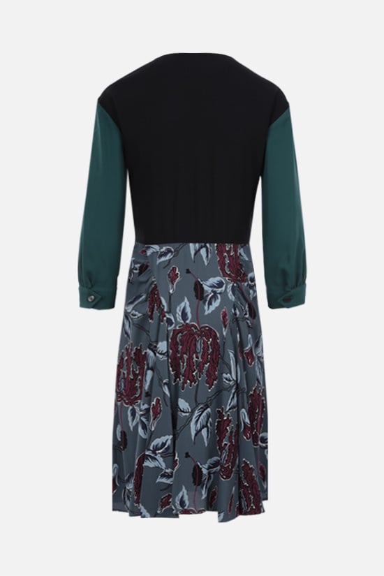PRADA abito midi in sablé ricamato Saldi Di Fabbrica