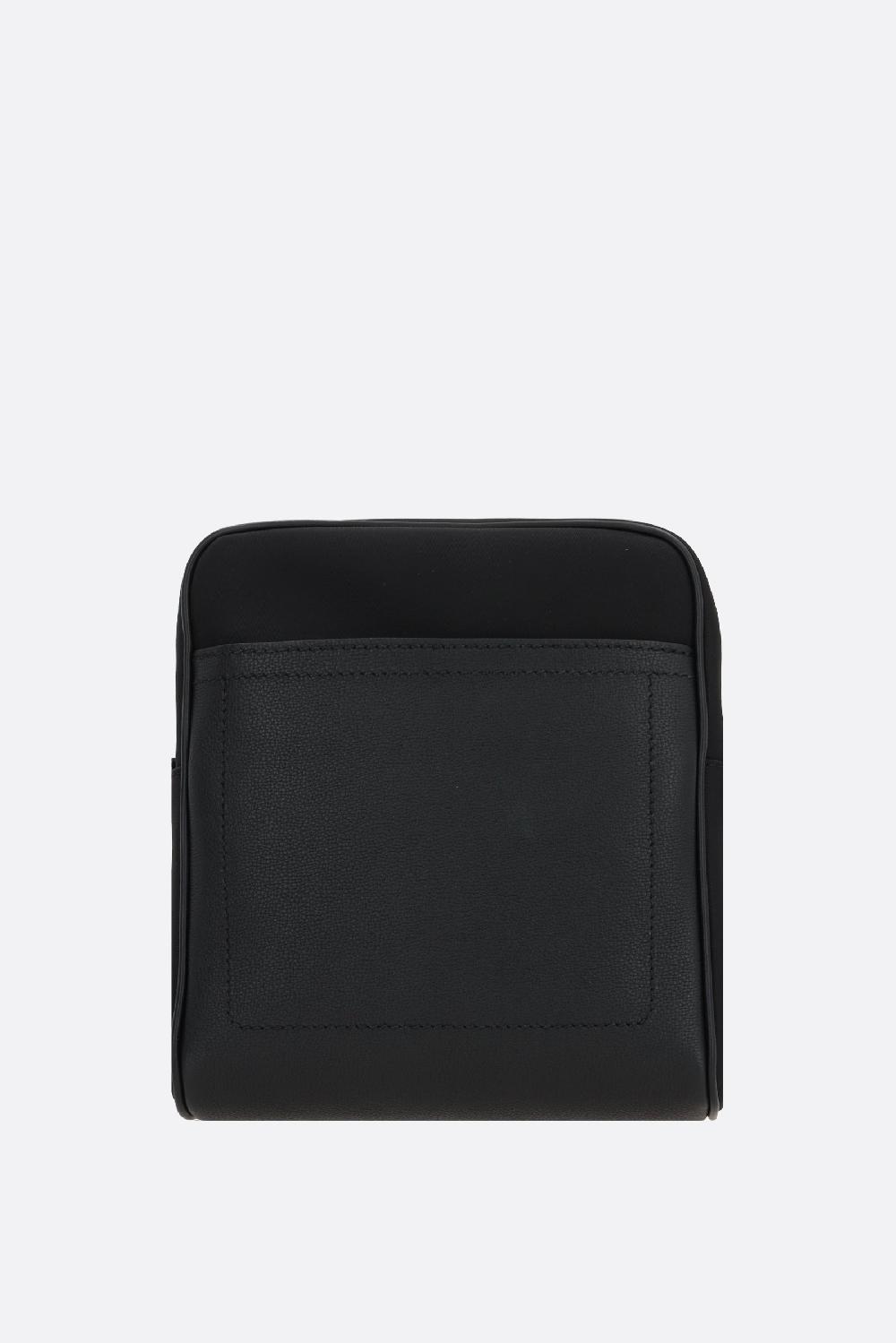 DOLCE & GABBANA borsa a tracolla in nylon e pelle martellata Nuova