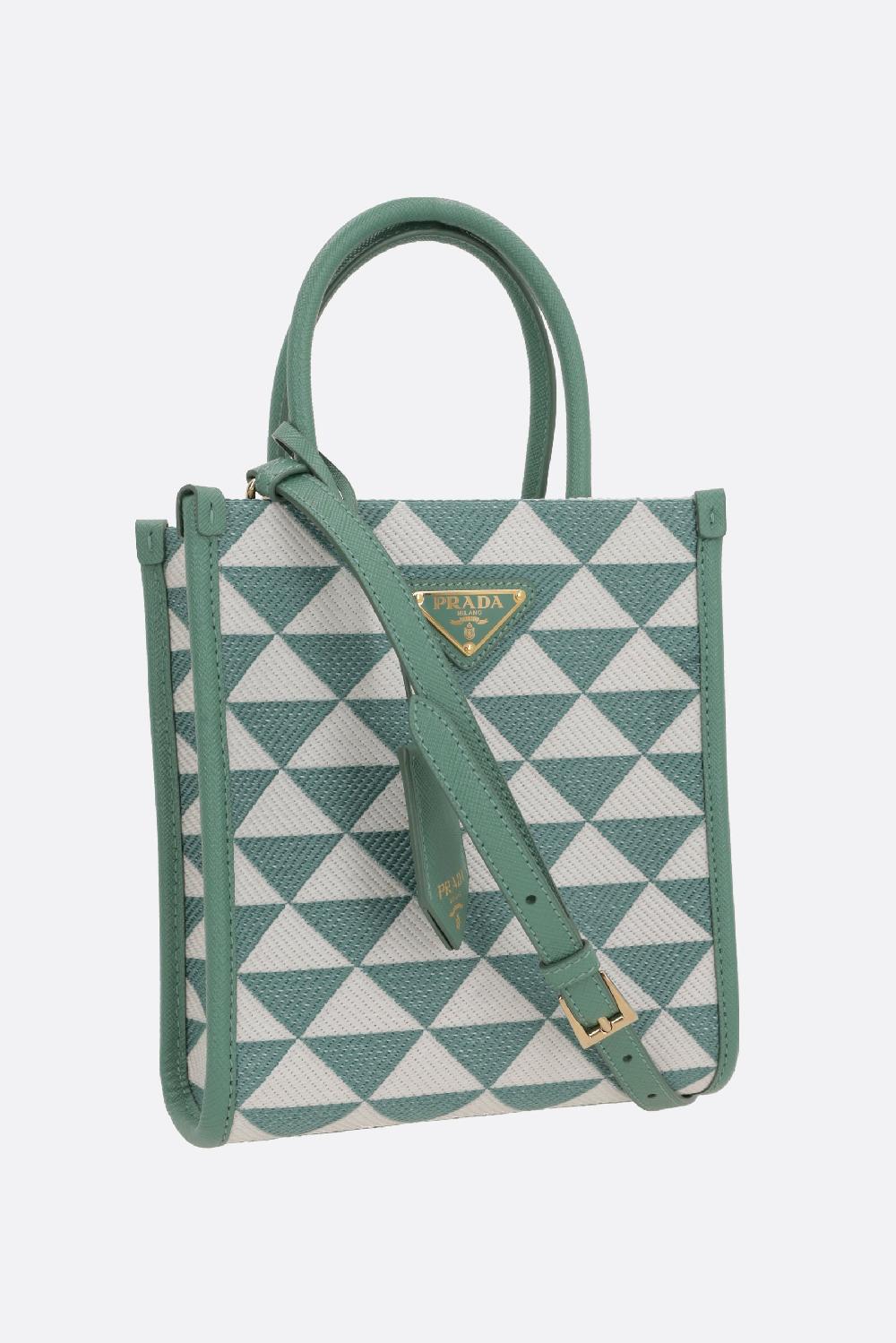 PRADA borsa tote Prada Symbole mini in jacquard Saldi Di Fabbrica