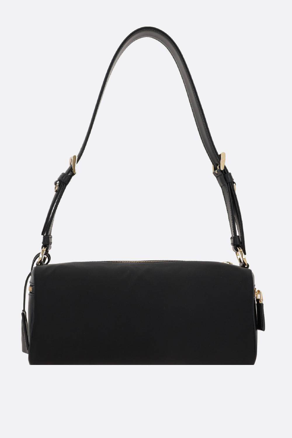 PRADA borsa a spalla media in Re-Nylon e pelle liscia Negozio