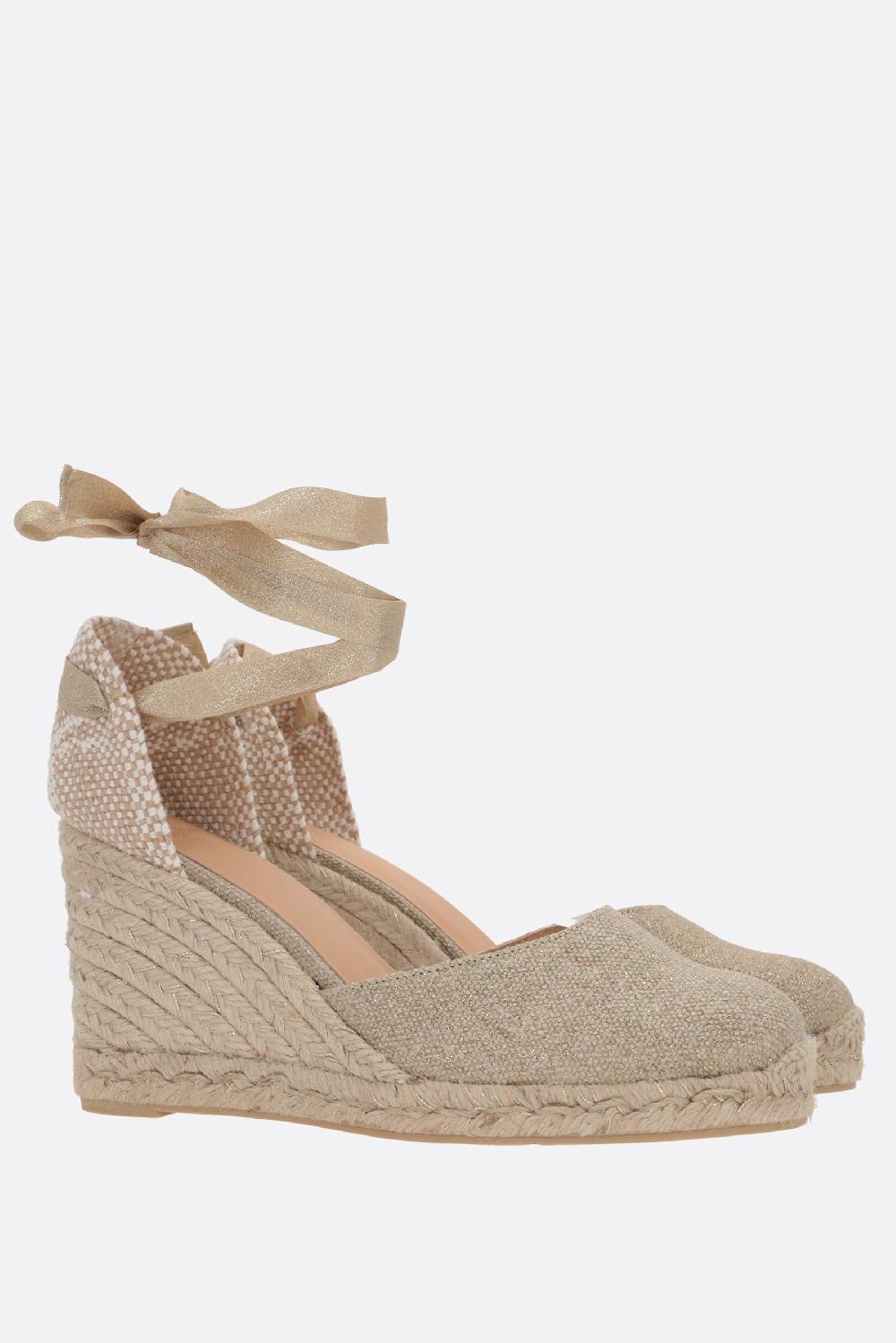 CASTANER espadrilla con zeppa Carina in canvas e lurex Outlet
