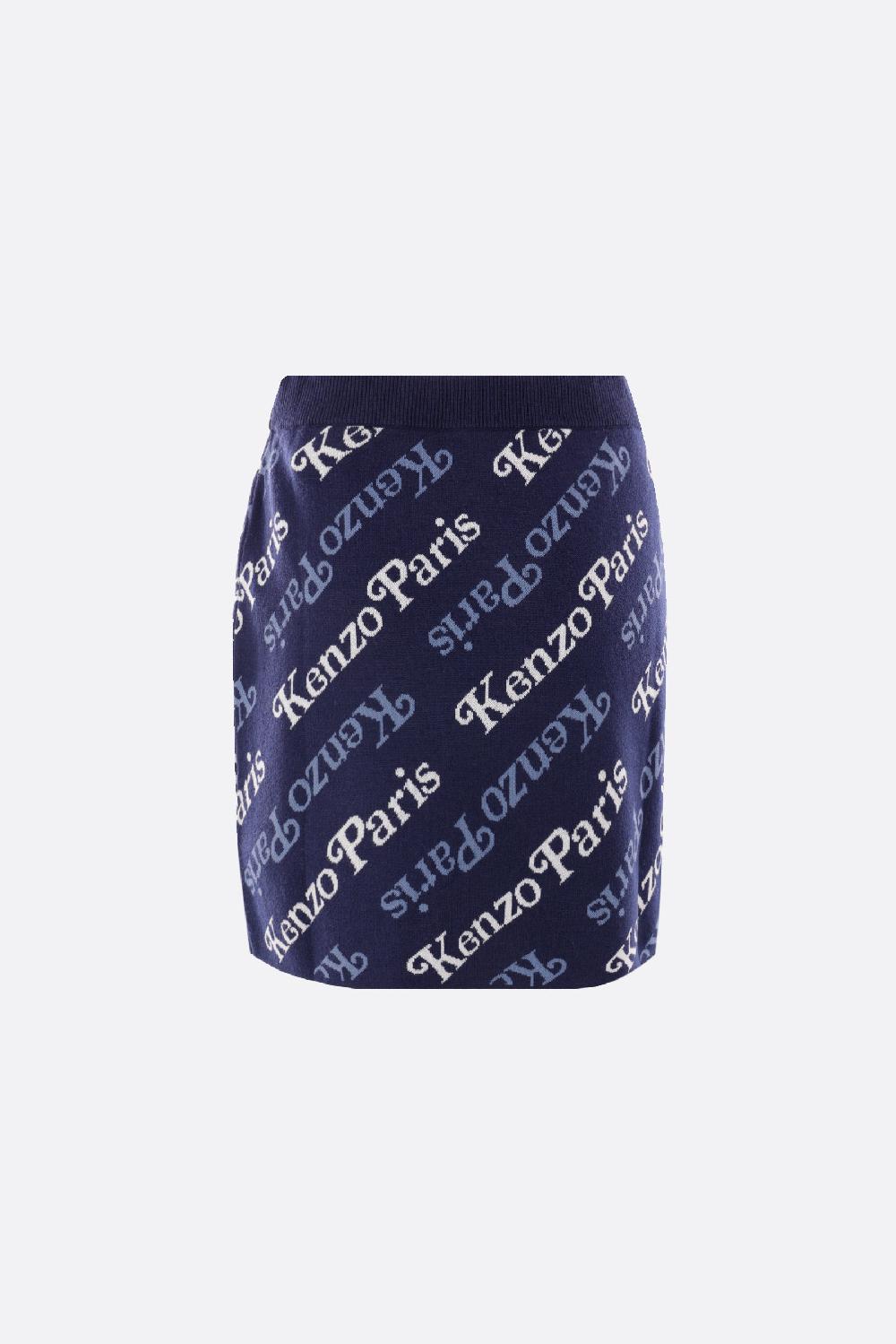 KENZO gonna in cotone e lana logo Kenzo By Verdy Vendita Calda