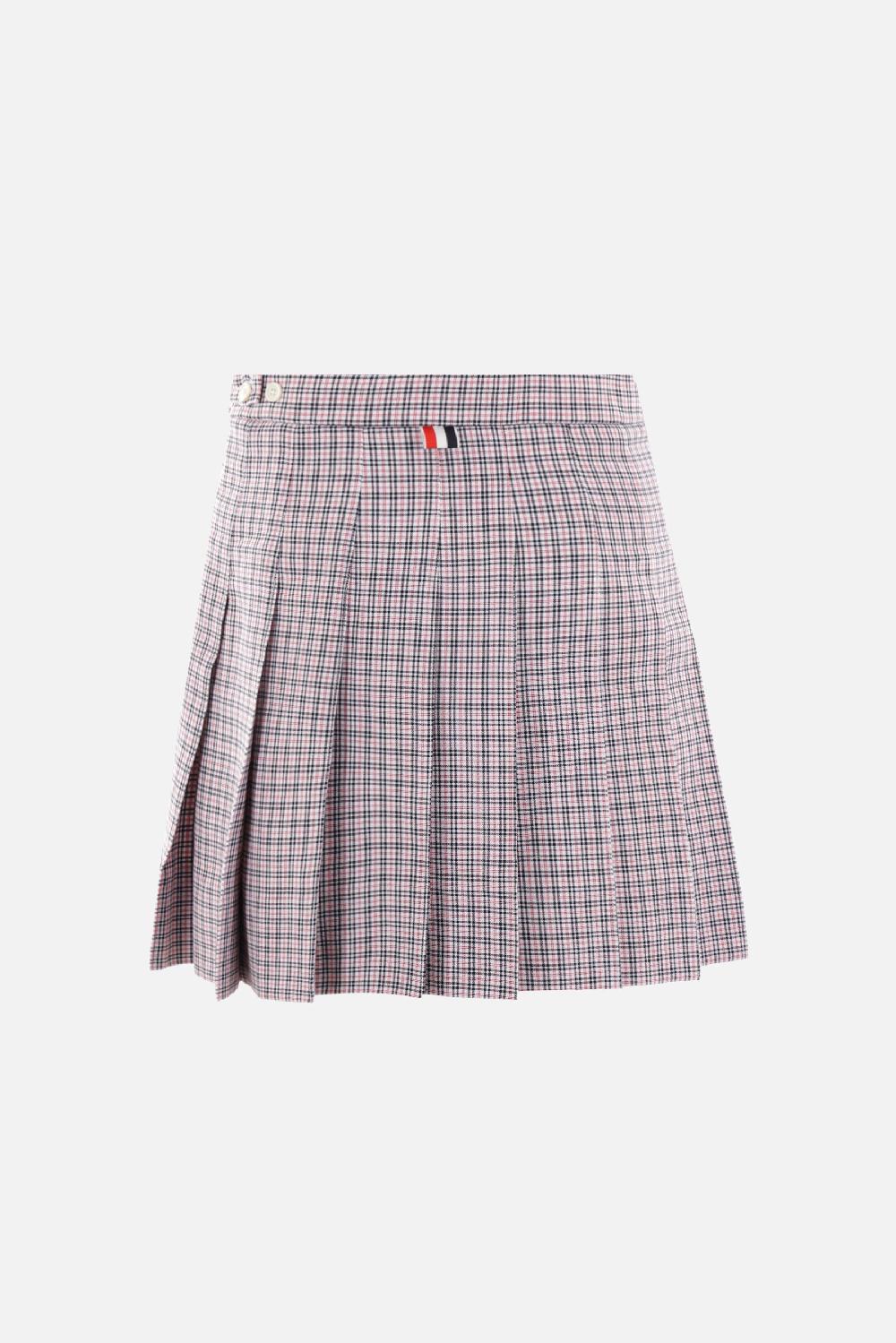THOM BROWNE minigonna in misto cotone tartan small I Più Venduti