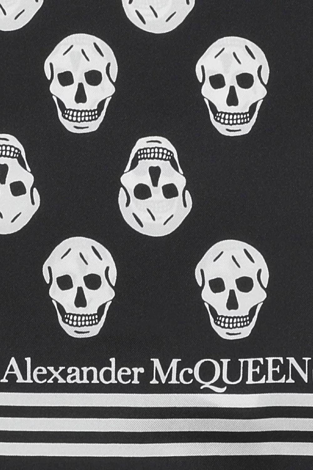 ALEXANDER McQUEEN foulard Biker Skull in seta In Linea