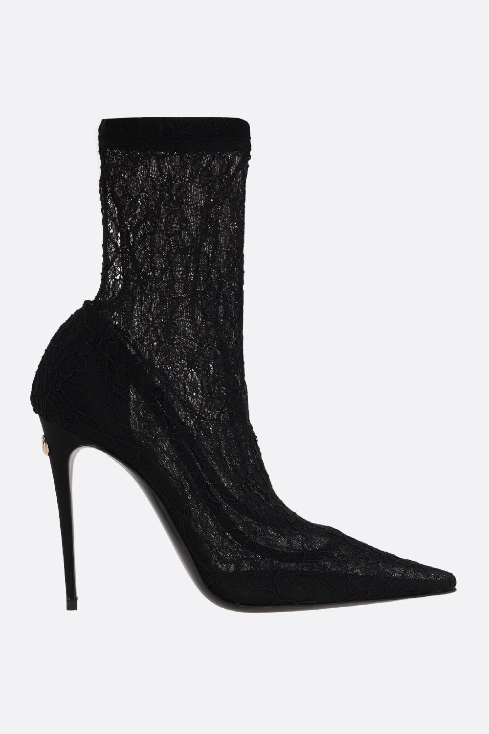 DOLCE & GABBANA stivaletto in pizzo stretch