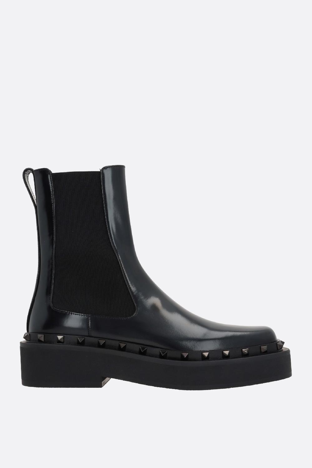 VALENTINO GARAVANI stivaletto My-Way Rockstud in pelle liscia