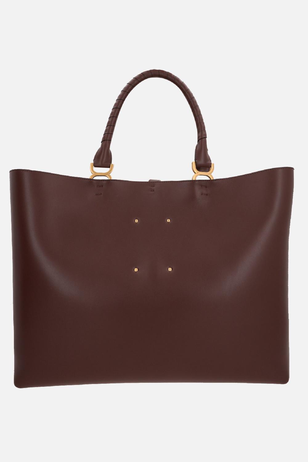 CHLOÉ borsa tote Marcie in suede e pelle liscia Promozione