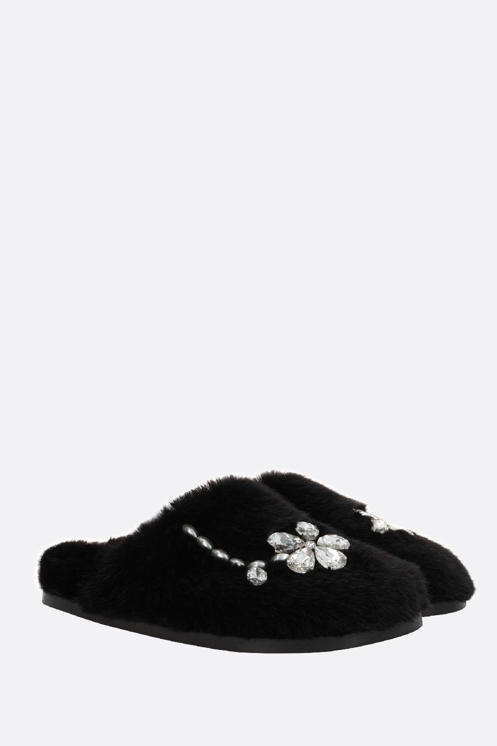 SIMONE ROCHA mule flat in eco pelliccia Soddisfazione Garantita