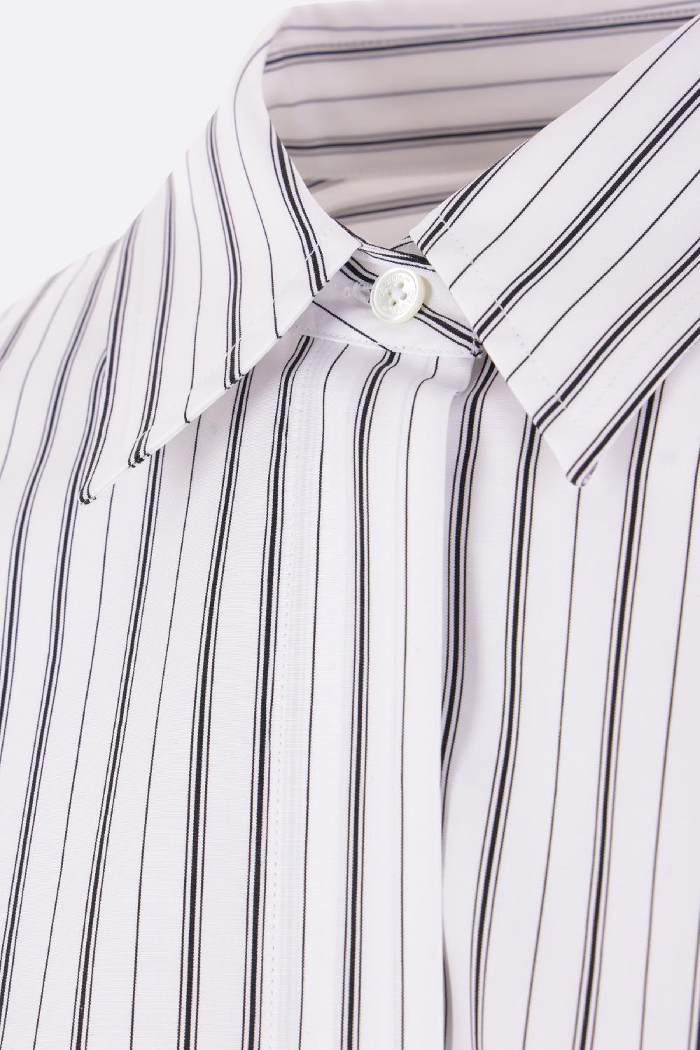 OFF WHITE camicia oversize in popeline a righe con zip Fino Al -60%
