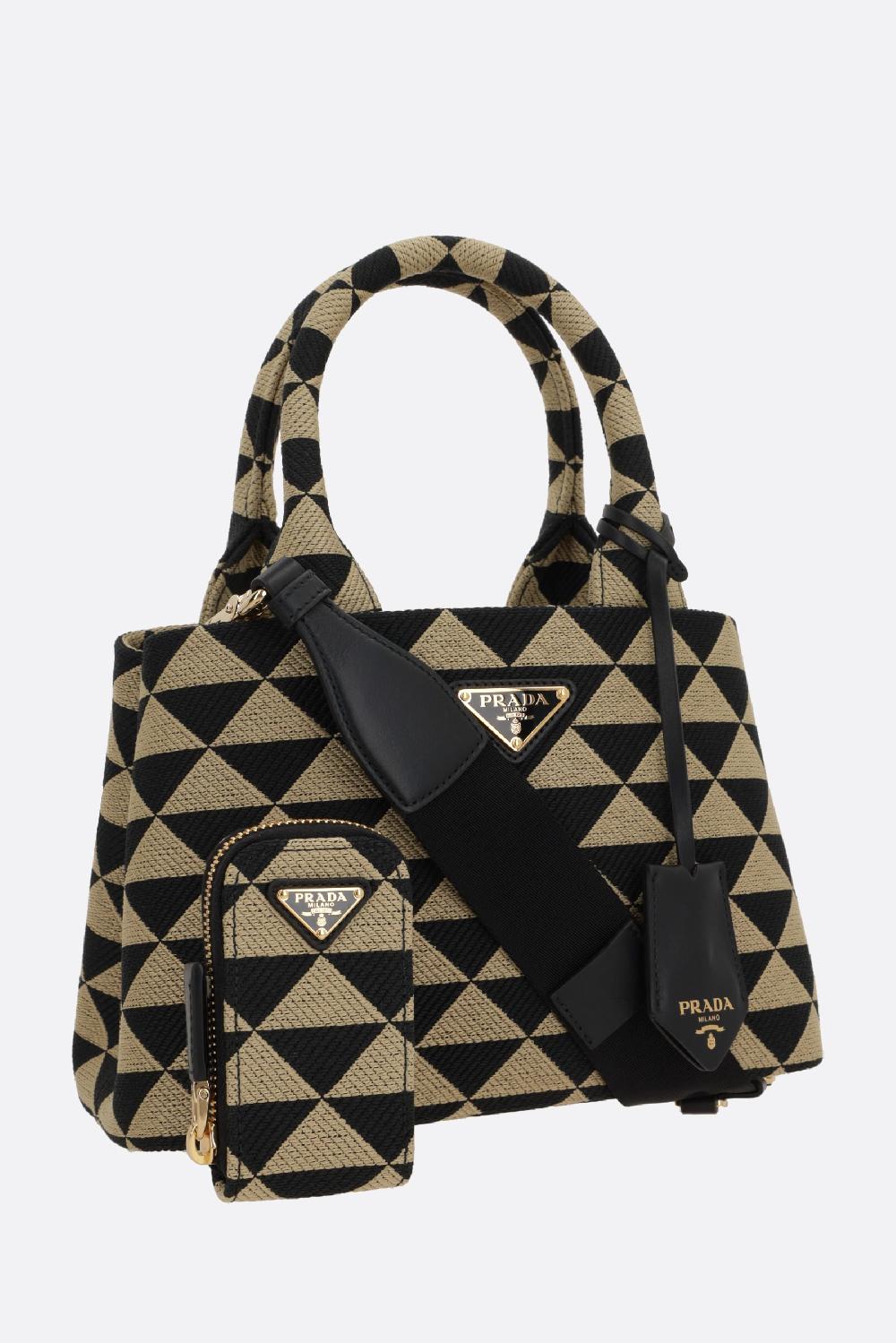 PRADA borsa shopping Prada Symbole small in jacquard Saldi