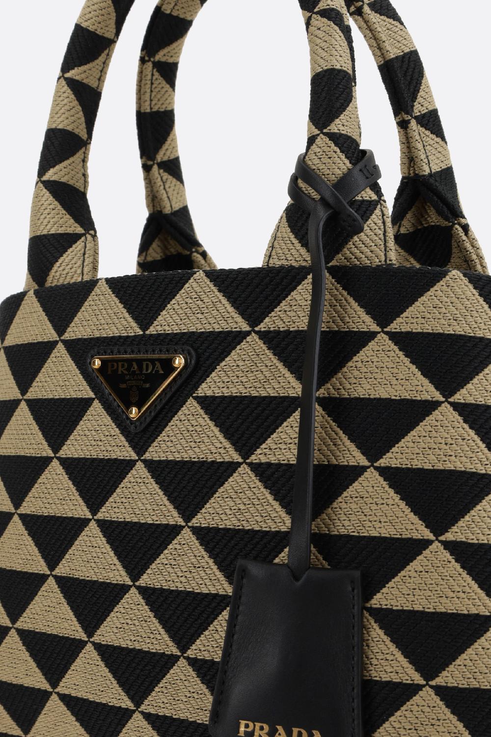 PRADA borsa shopping Prada Symbole small in jacquard Saldi