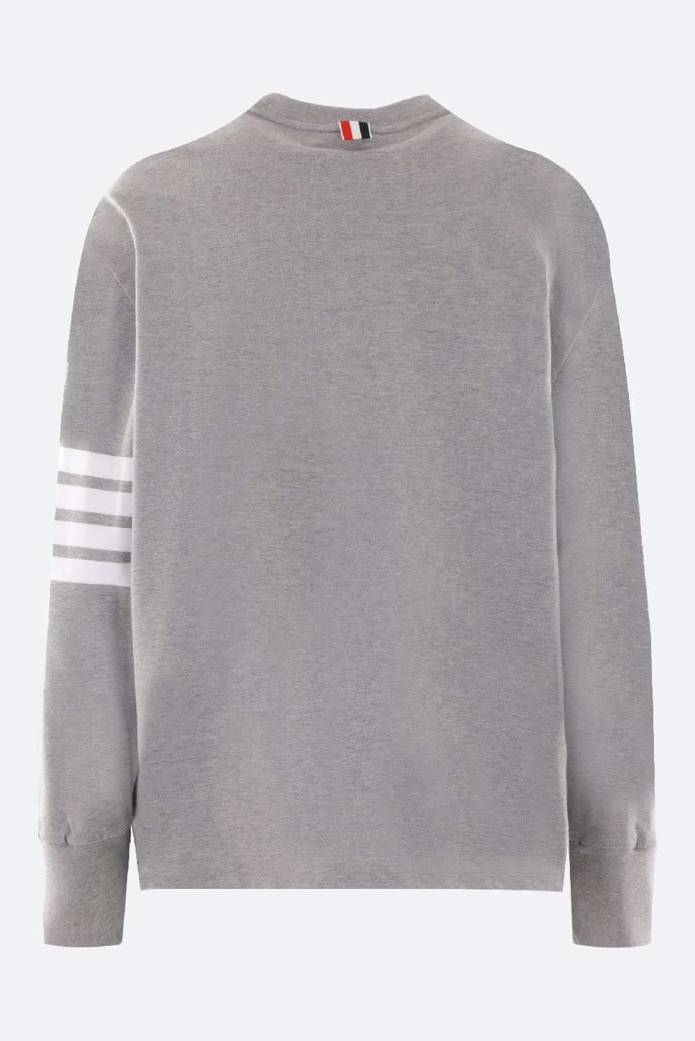 THOM BROWNE t-shirt a maniche lunghe in cotone con dettaglio 4-bar Promozione Limitata