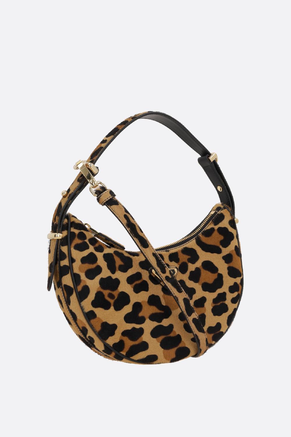 PRADA borsa a spalla Prada Arqué in cavallino stampa leopardo Prezzo Ridotto