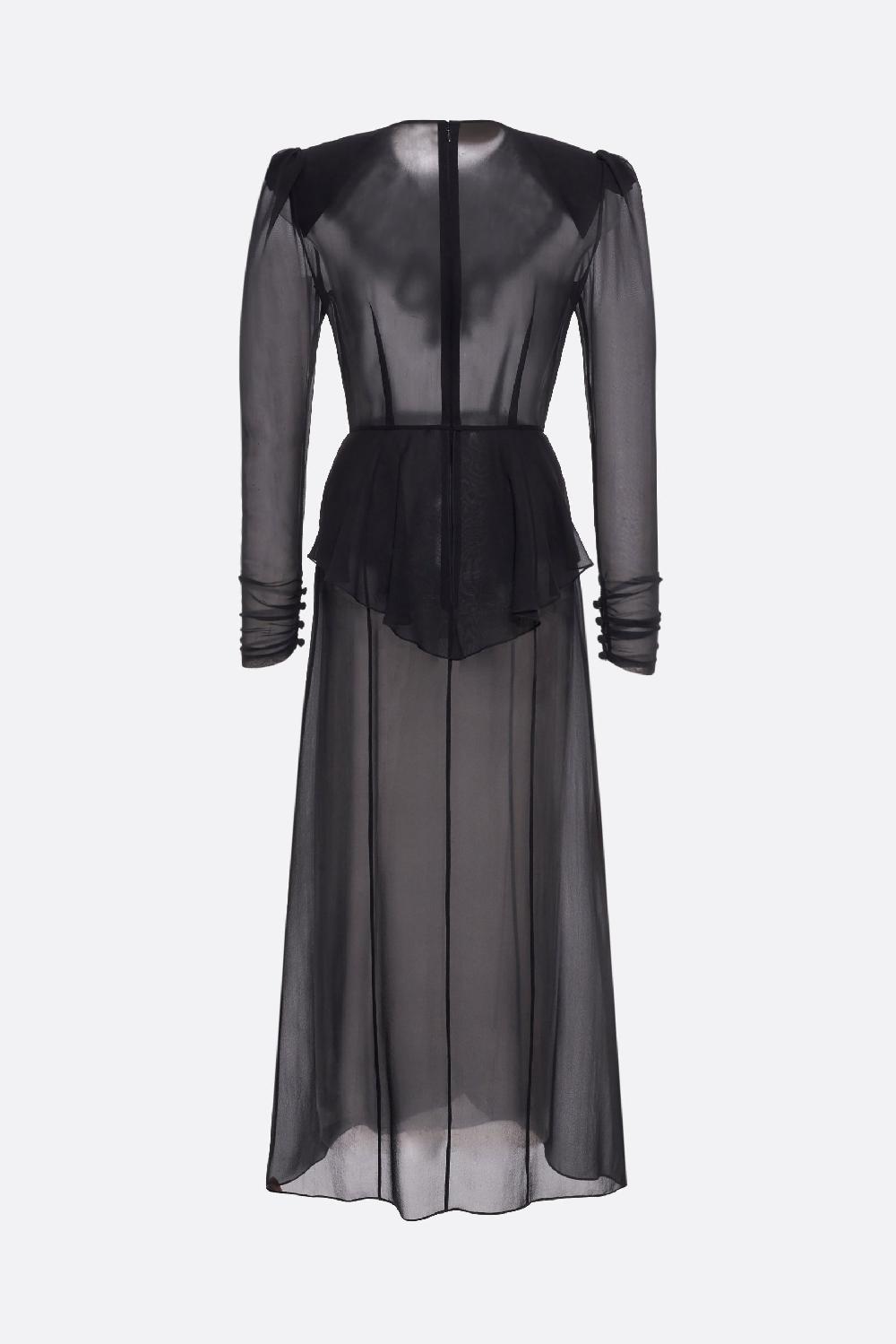 ALESSANDRA RICH abito lungo in georgette e pizzo Vendite Flash