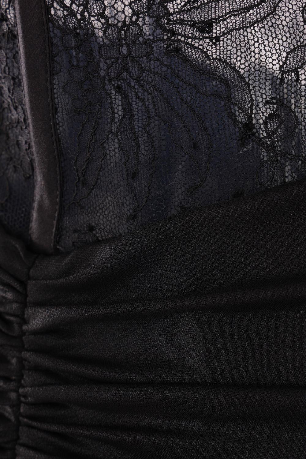 ALESSANDRA RICH abito lungo in jersey laminato e pizzo Negozio