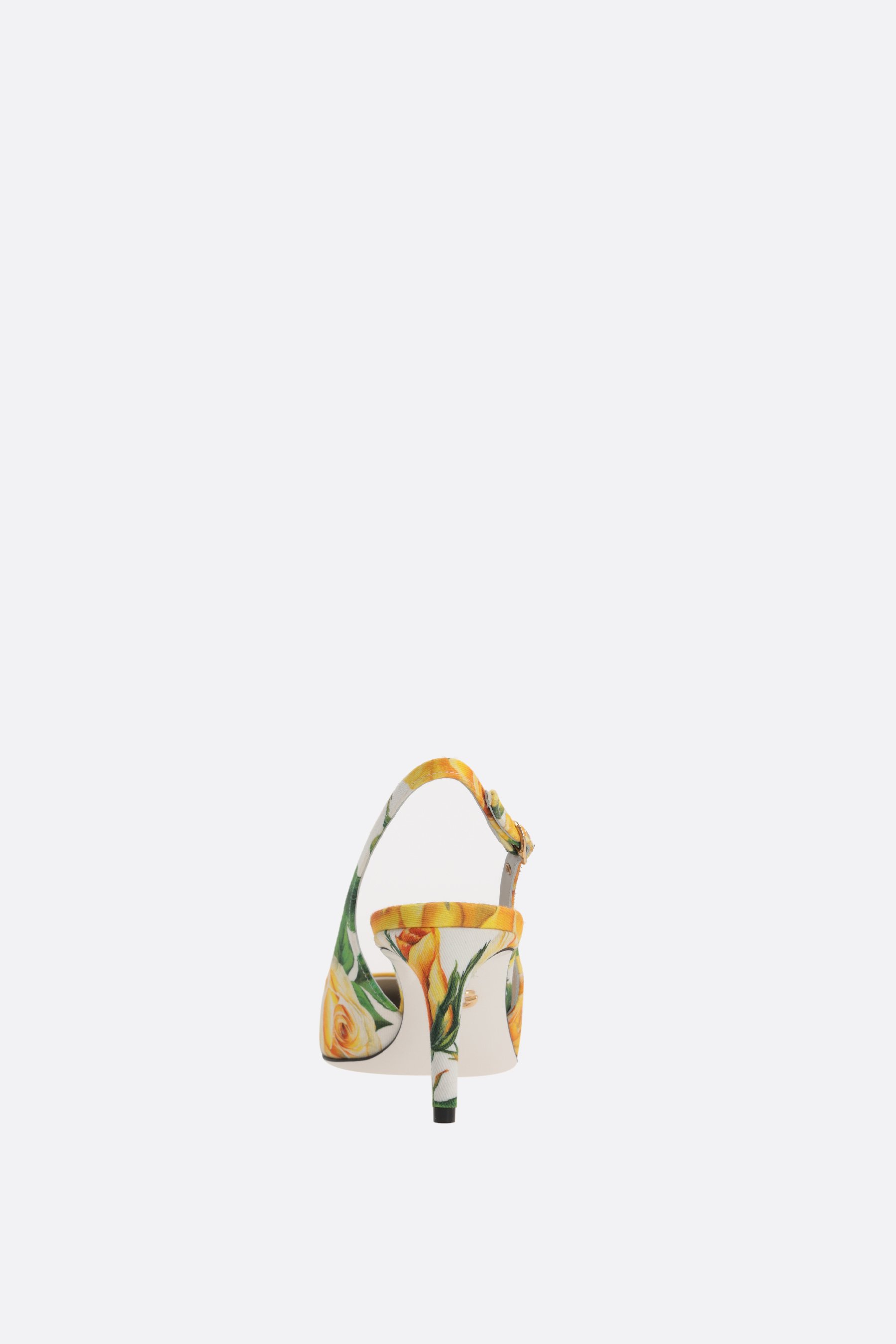 DOLCE & GABBANA slingback in gabardine stampa Rose Gialle Italia