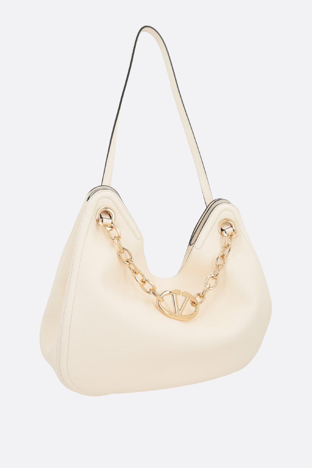 VALENTINO GARAVANI borsa hobo VLogo Gate in pelle martellata In Linea