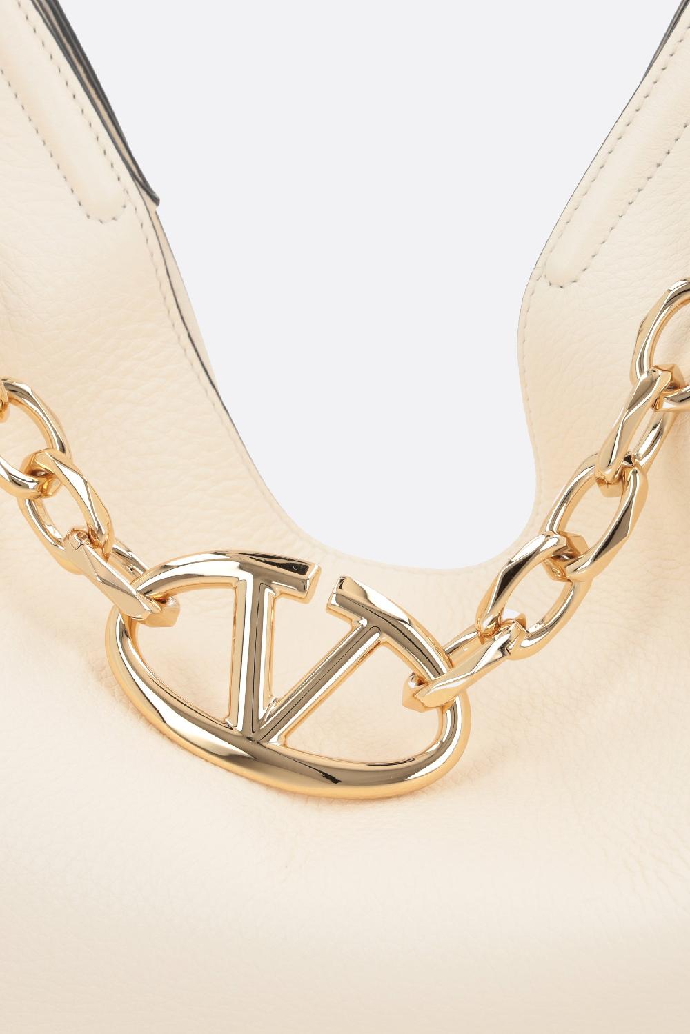 VALENTINO GARAVANI borsa hobo VLogo Gate in pelle martellata In Linea