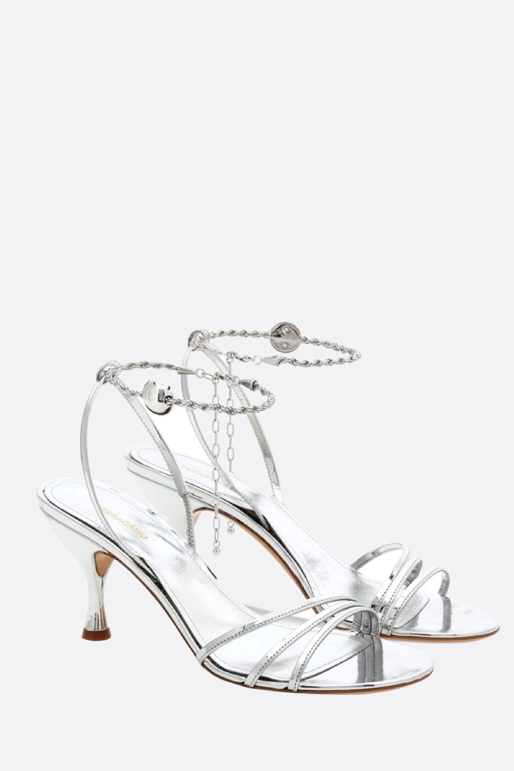 FERRAGAMO sandalo Denise in pelle laminata Vendita