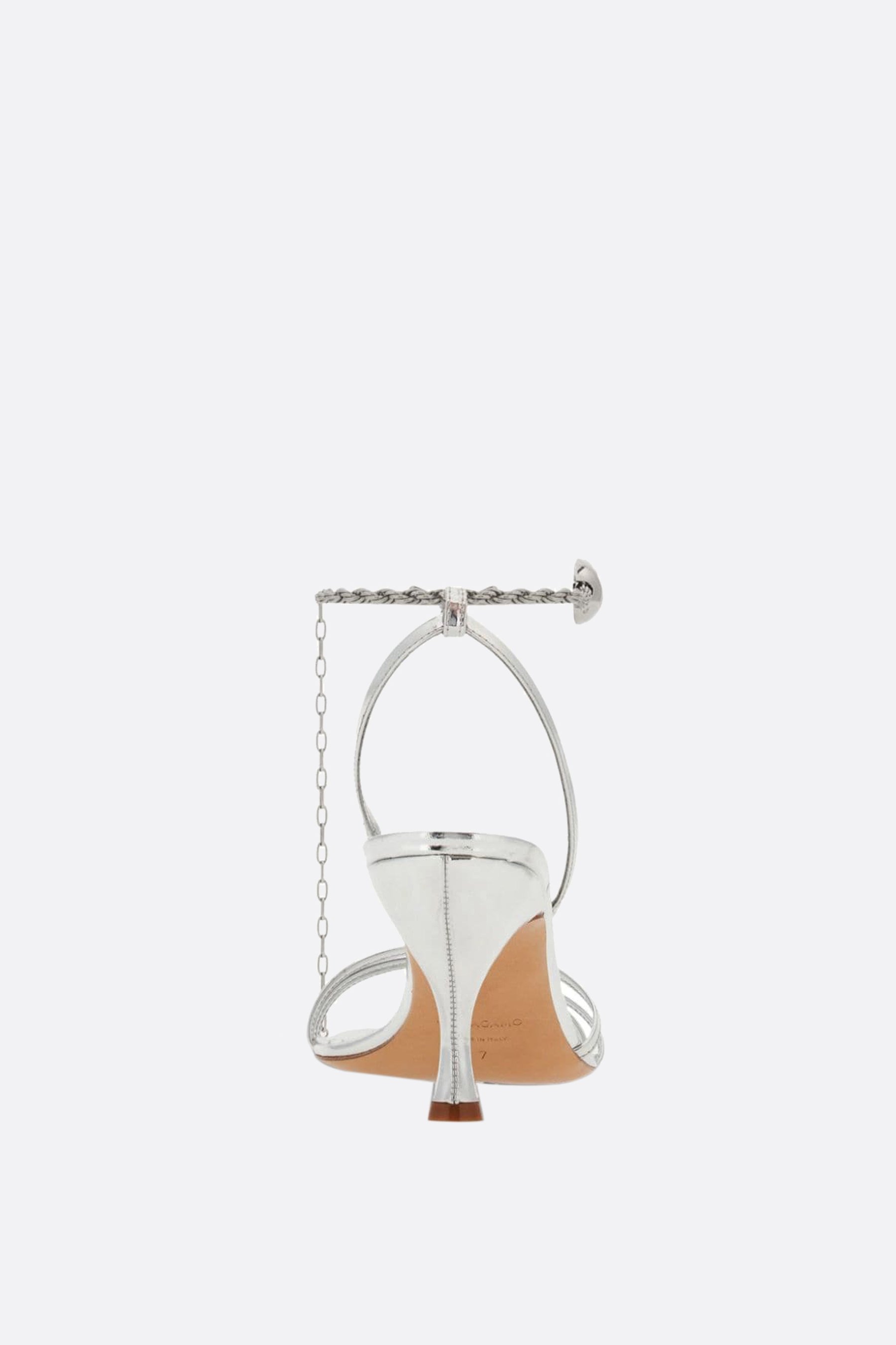 FERRAGAMO sandalo Denise in pelle laminata Vendita