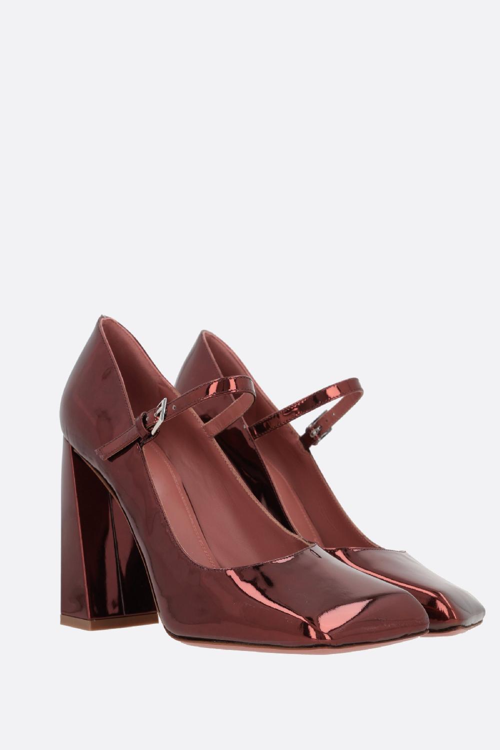 AMINA MUADDI décolleté mary-jane Charlotte in pelle effetto specchio Shopping Online