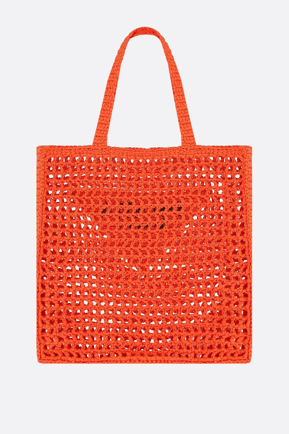 PRADA borsa shopping in rafia sintetica ricamo logo Online