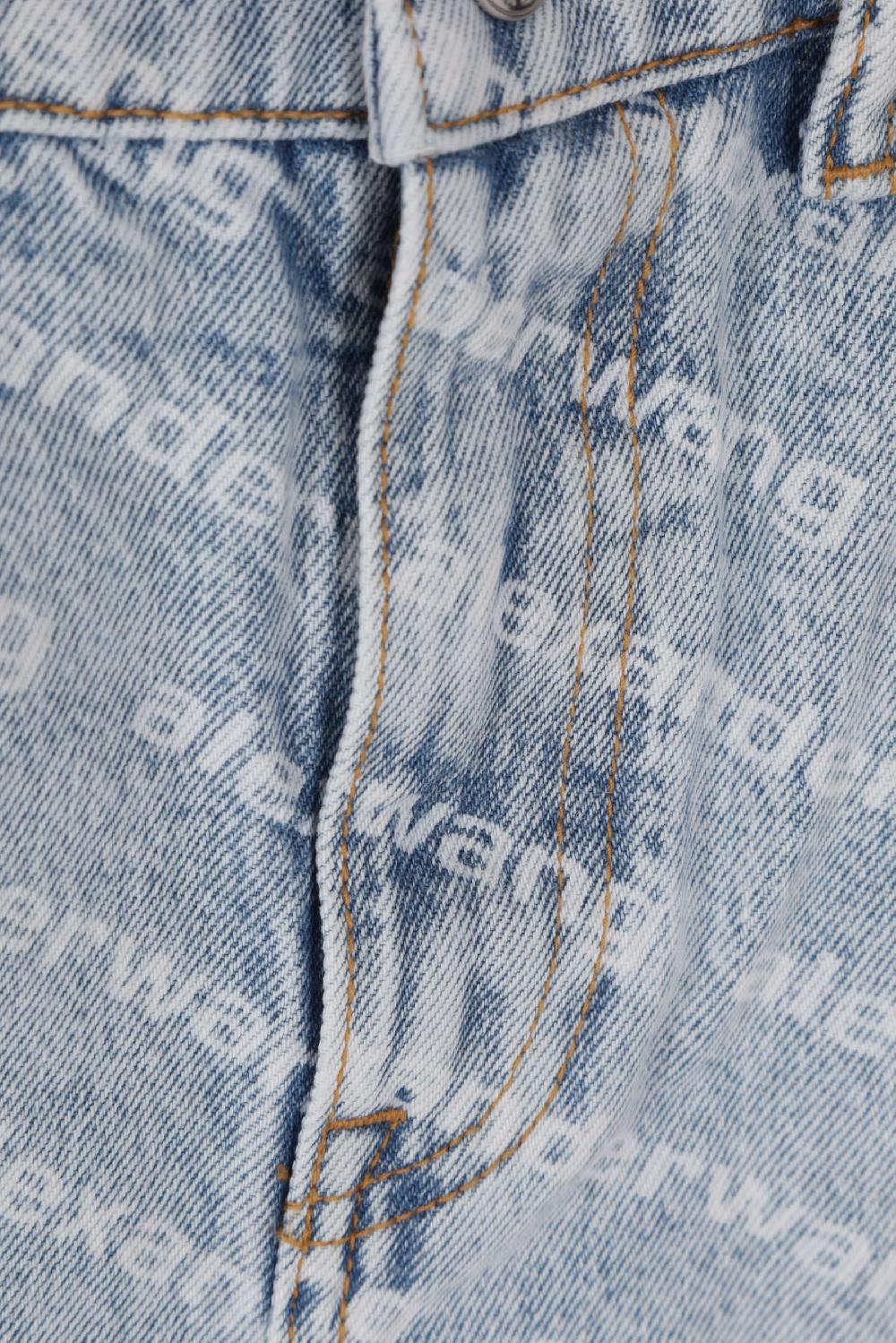 ALEXANDER WANG shorts in denim stampa logo In Vendita