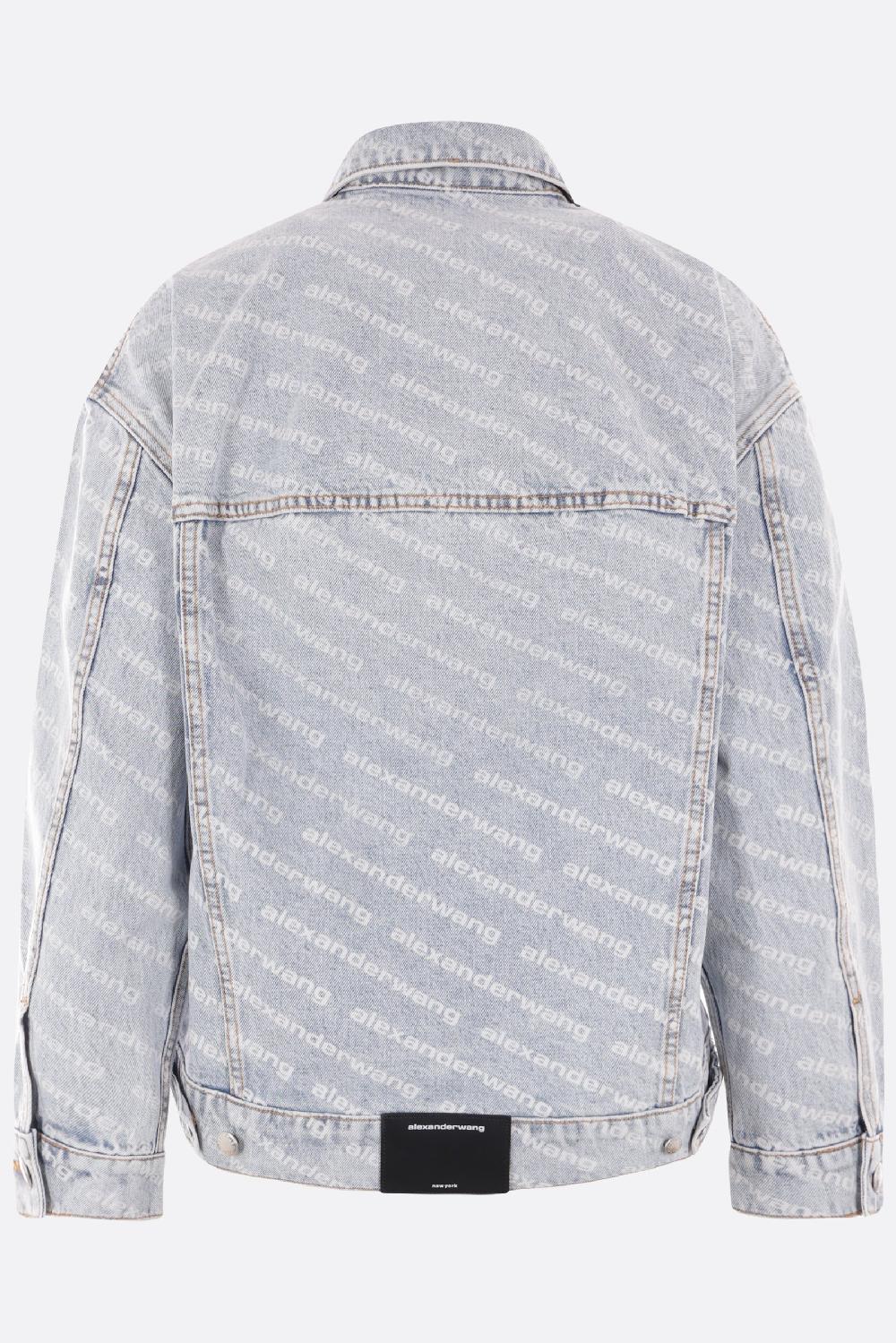 ALEXANDER WANG giubbotto in denim stampa logo Saldi