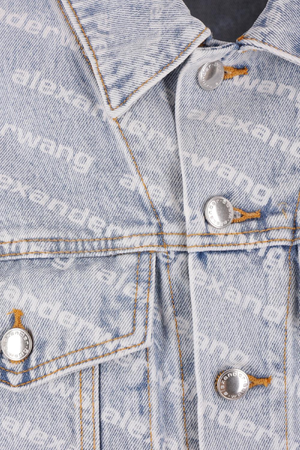 ALEXANDER WANG giubbotto in denim stampa logo Saldi