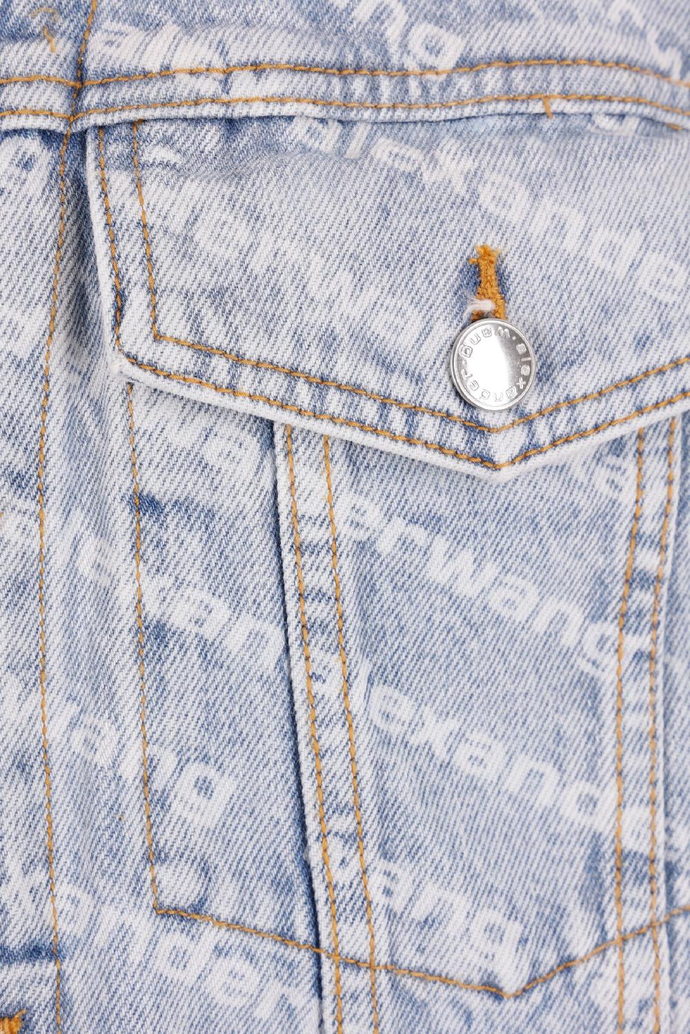 ALEXANDER WANG giubbotto in denim stampa logo Saldi