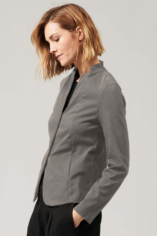 Transit Par Such Giacca con collo alla coreana in tencel modal e cotone stretch | 1013 – Transit Soddisfazione Garantita