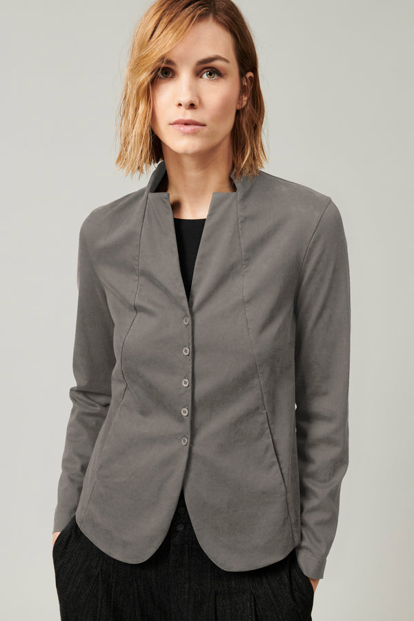 Transit Par Such Giacca con collo alla coreana in tencel modal e cotone stretch | 1013 – Transit Soddisfazione Garantita