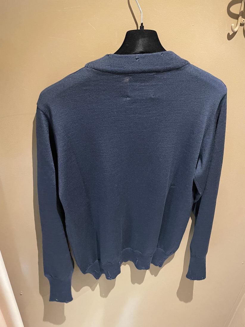 Underground Couture Maglione Blu Rotture Nuovo