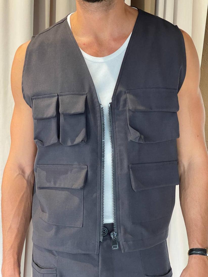 Underground Couture Gilet POCKET Grigio Sottocosto