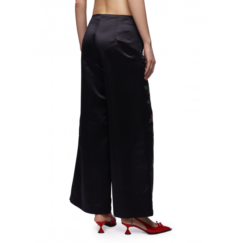 Vivetta PANTALONE RICAMI ROSE Vendita calda