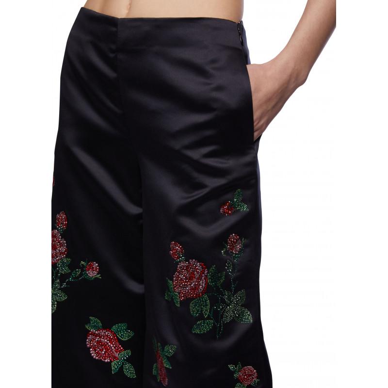 Vivetta PANTALONE RICAMI ROSE Vendita calda