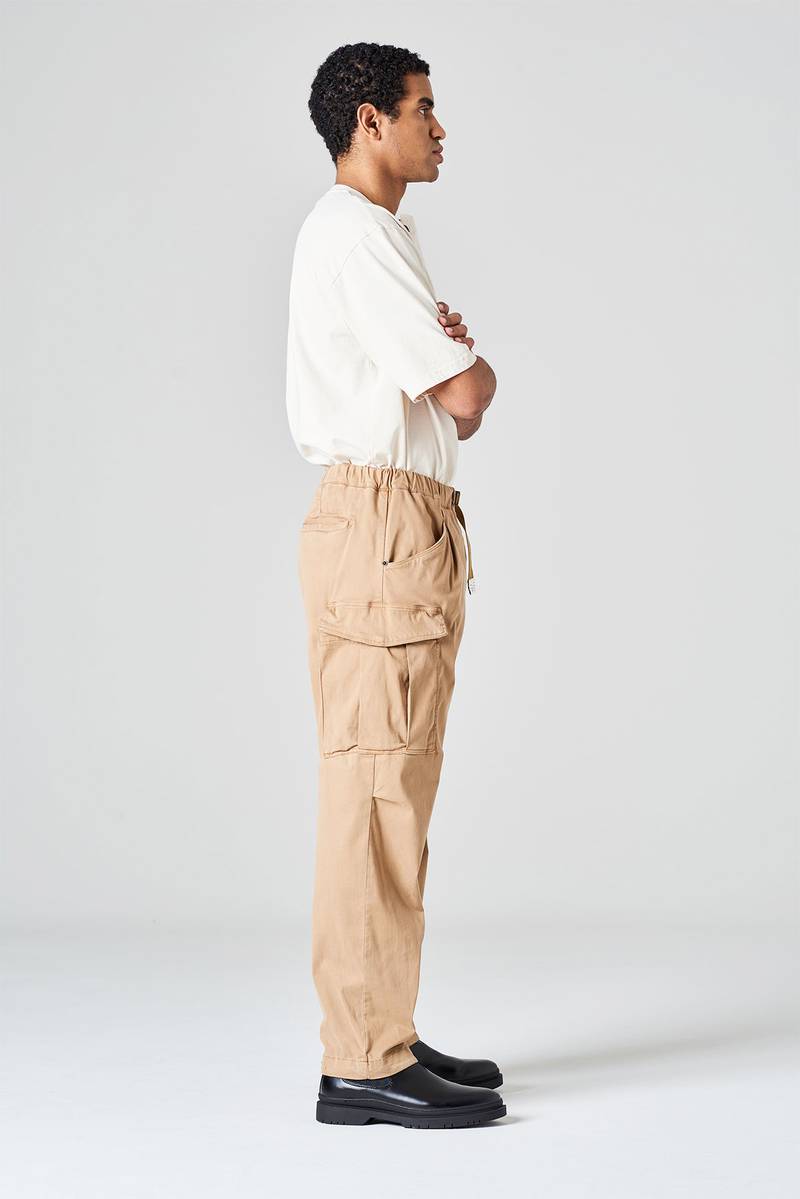 White sand Pantalone cargo in raso di cotone Vendite Flash