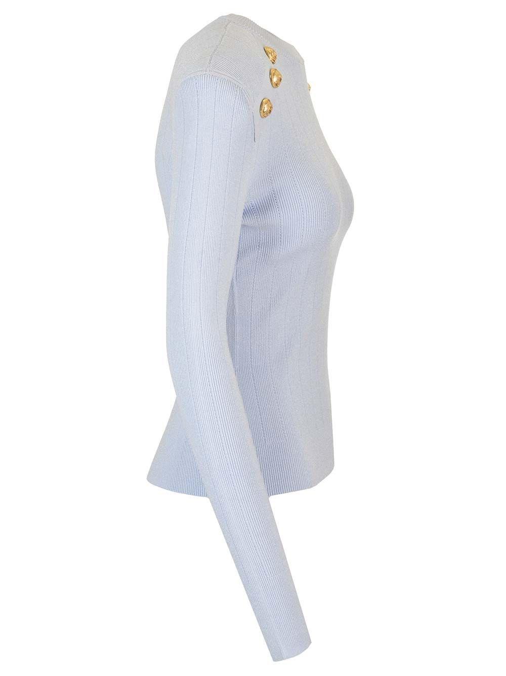Al Duca D'Aosta Balmain BUTTON-TRIMMED TURTLENECK SWEATER Offerte