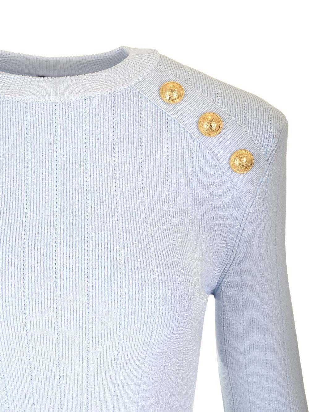 Al Duca D'Aosta Balmain BUTTON-TRIMMED TURTLENECK SWEATER Offerte