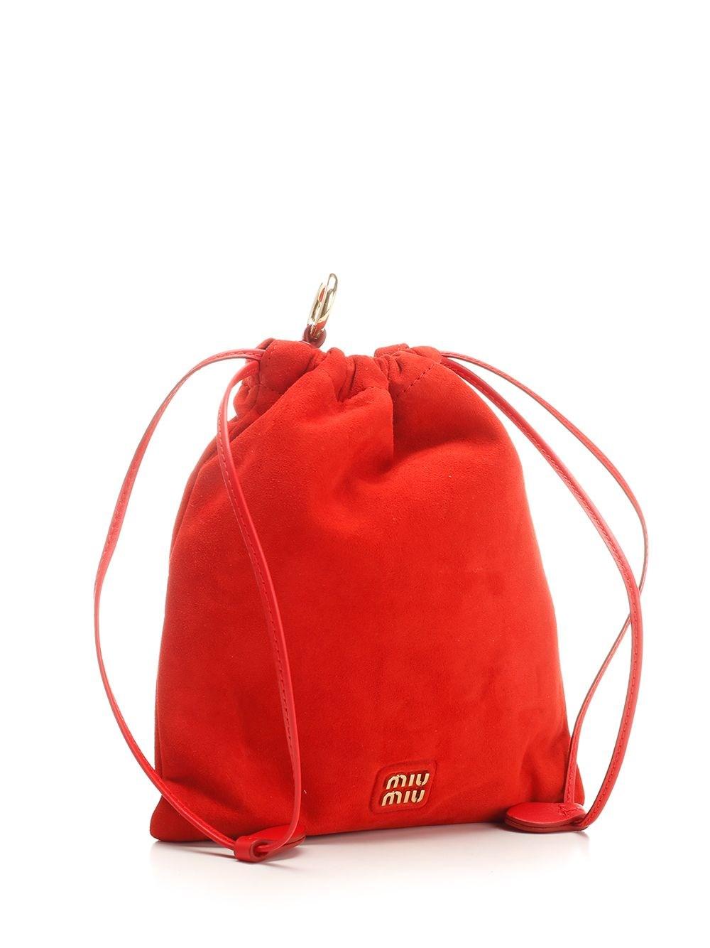 Al Duca D'Aosta Miu Miu Pouch in pelle scamosciata Smaltimento dello stoccaggio