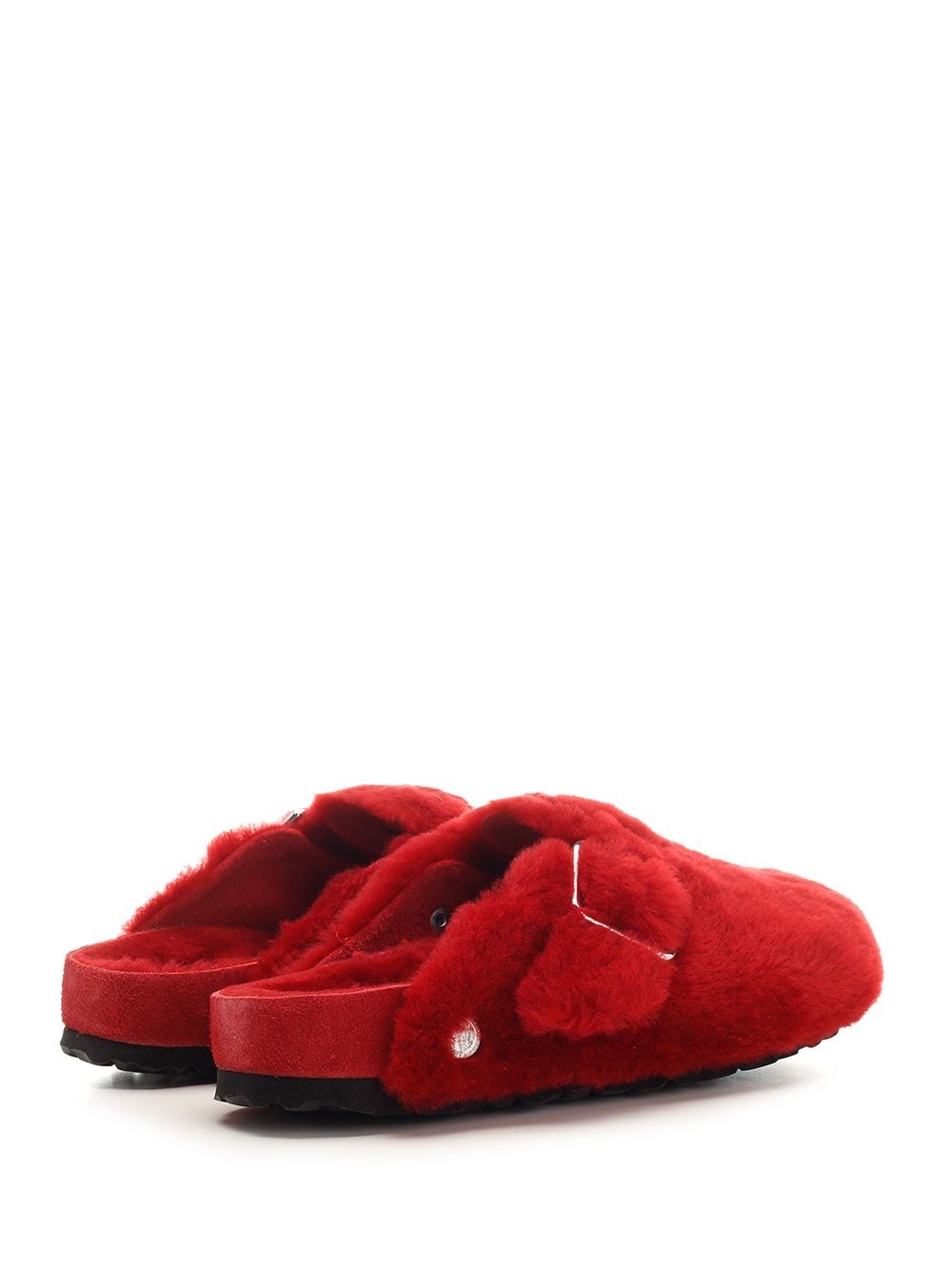 Al Duca D'Aosta Birkenstock 1774 Sabot "Boston" in shearling rosso Offerta migliore