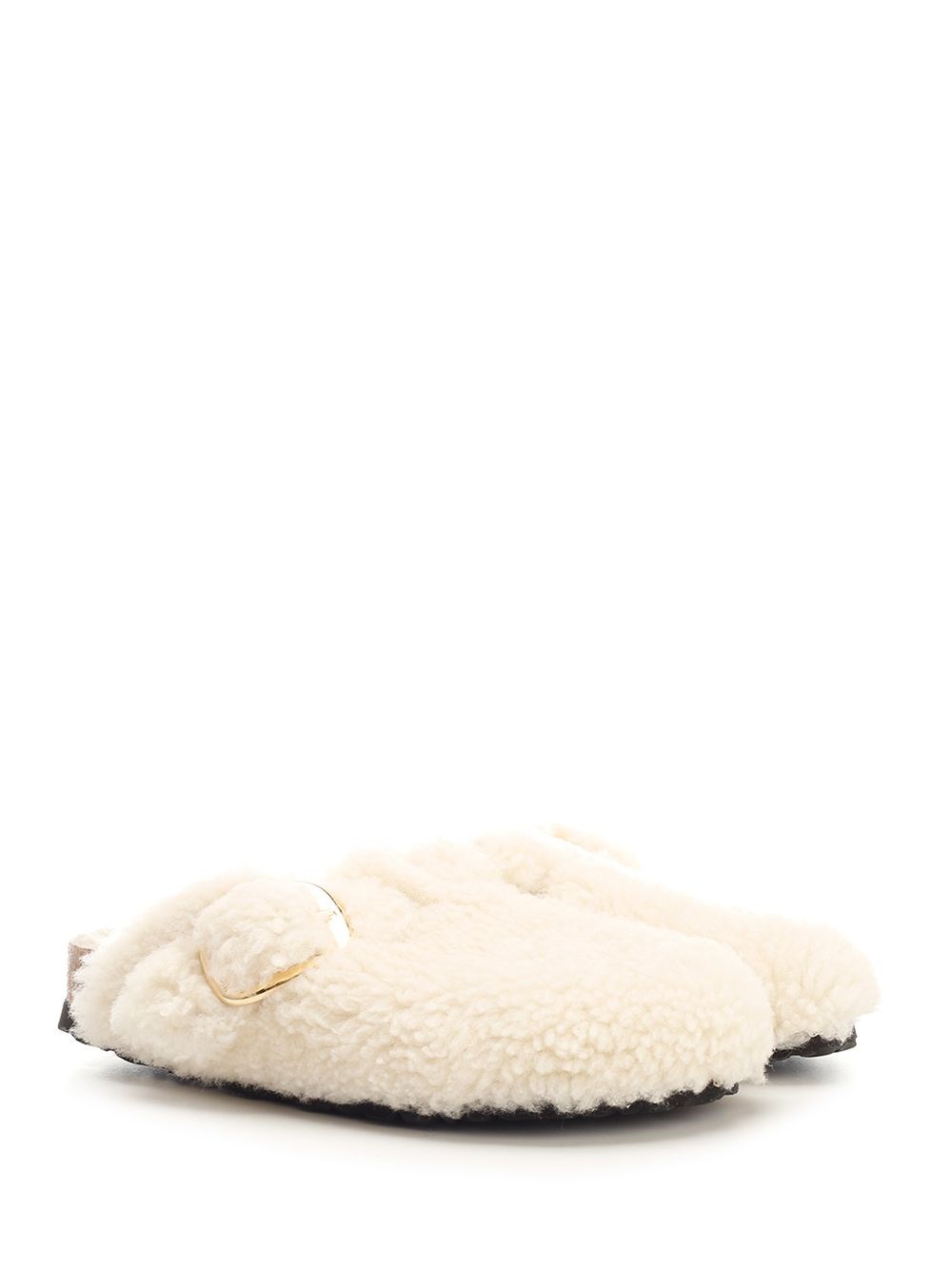 Al Duca D'Aosta Birkenstock Slipper "Boston Big Buckle" in shearling Offerta temporanea