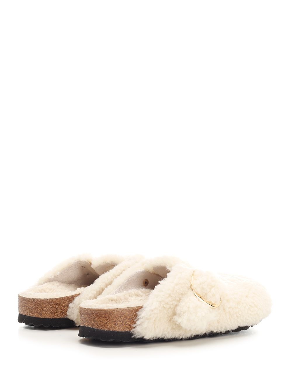 Al Duca D'Aosta Birkenstock Slipper "Boston Big Buckle" in shearling Offerta temporanea