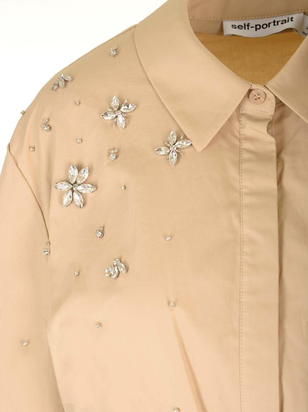 Al Duca D'Aosta Self-portrait Camicia corta in popeline Black Friday Prezzi