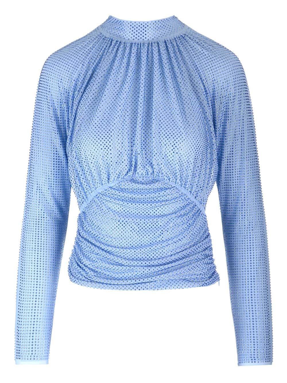 Al Duca D'Aosta Self-portrait Top in rete con strass In Linea