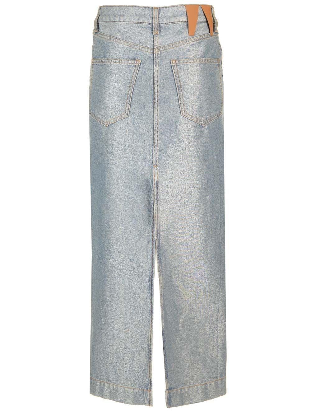 Al Duca D'Aosta Darkpark Gonna denim lurex Nuovo