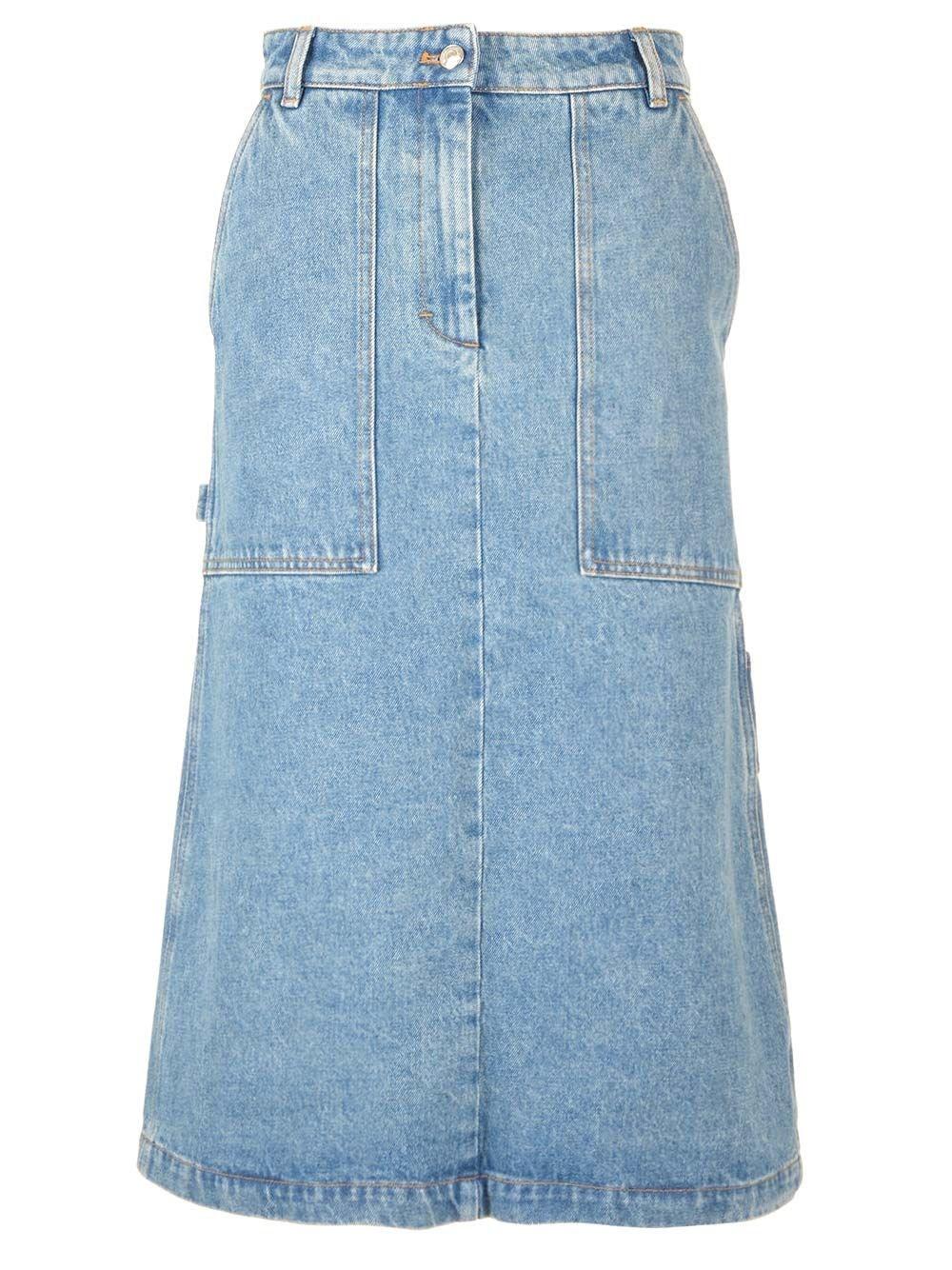 Al Duca D'Aosta Maison Kitsuné Gonna midi in denim Promozione