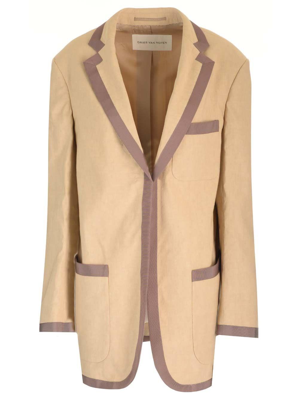 Al Duca D'Aosta Dries Van Noten Blazer in lino e cotone Consegna Veloce